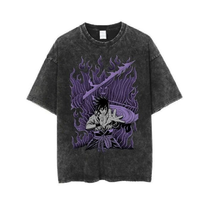 Summer Clothing Brands - เสื้อยืดแขนสั้นลาย Naruto Sasuke แบบซักแล้วใส่ได้ แฟชั่นฤดูร้อน แบรนด์ดัง
