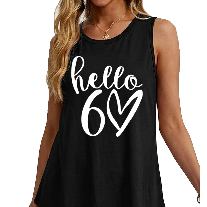 Summer Clothing For 60 Year Old Woman - เสื้อกล้ามลายกราฟิก Hello 60 Classic ของขวัญวันเกิดสำหรับผู้หญิง เสื้อผ้าสตรี