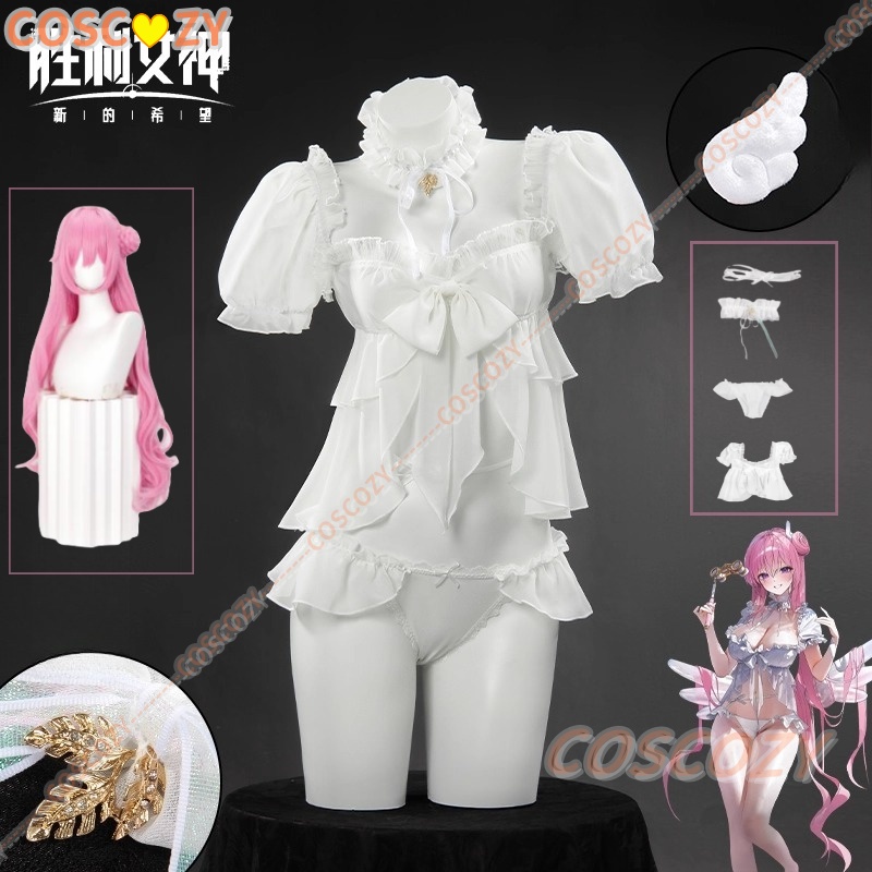 Summer Clothing Cheap - เกม NIKKE: เทพธิดาแห่งชัยชนะ Dorothy คอสเพลย์เครื่องแต่งกายฤดูร้อนสีขาวชุดว่ายน้ํากางเกงขาสั้นวิกผมผู้หญิงเซ็กซี่ Carnival