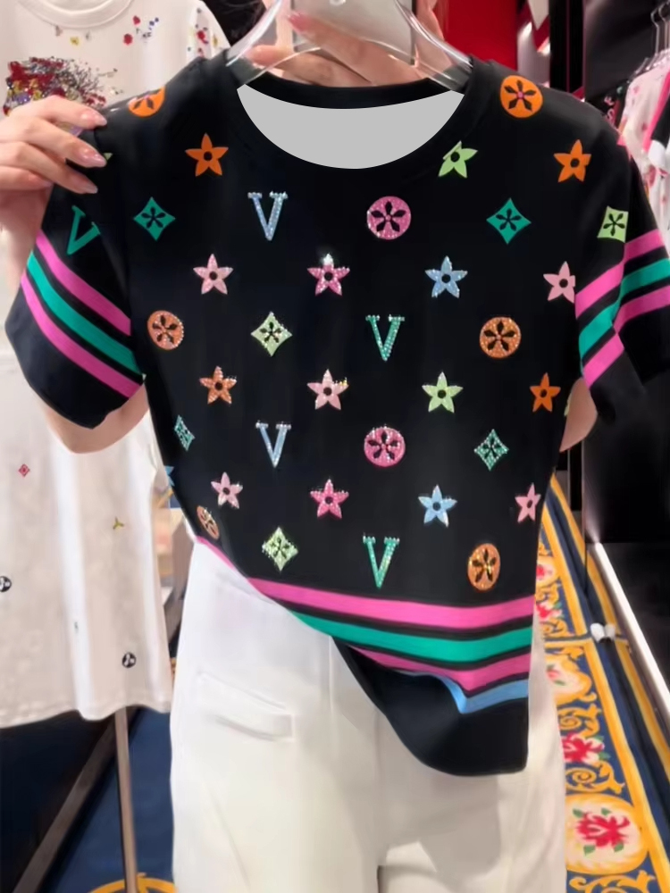 Summer Clothing For 60 Year Old Woman - อเมริกันRetroสีพิมพ์ลายแขนสั้นเสื้อยืดผู้หญิงฤดูร้อน 2025 แฟชั่นY2kสุภาพสตรีเสื้อผ้าหญิงเสื้อผ้า