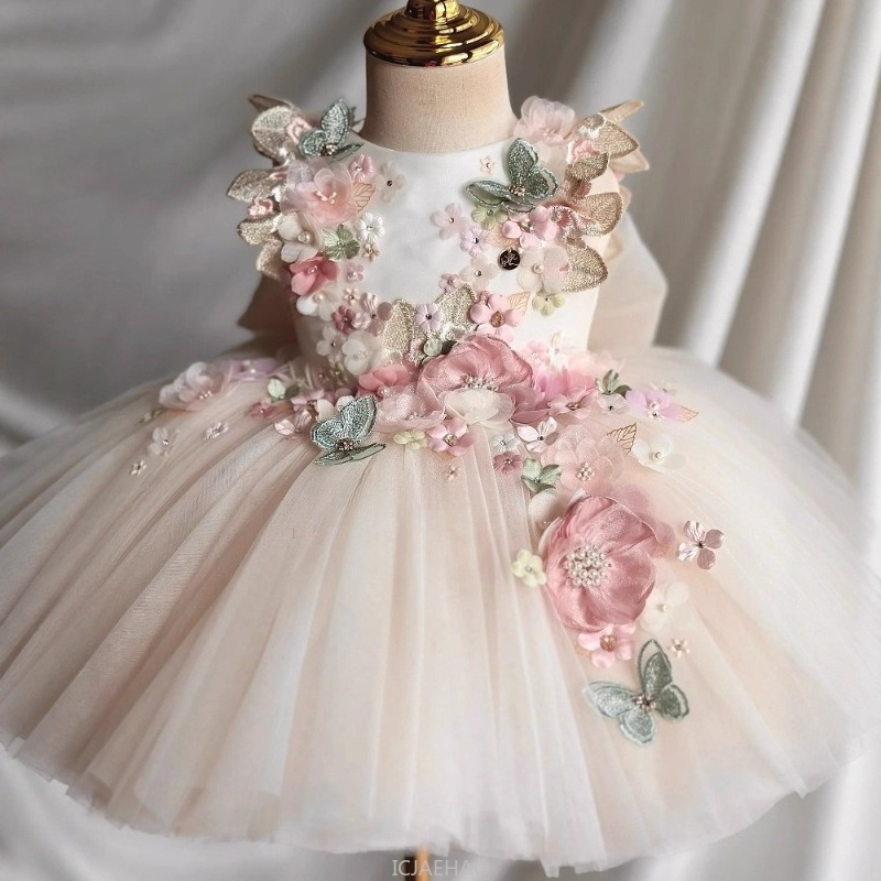 Summer Kids Clothing - ชุดแต่งงานฤดูร้อนสำหรับเด็กผู้หญิง ชุดเจ้าหญิงลายดอกไม้สำหรับวันเกิดปีแรก ชุดเดรสลายดอกไม้ เสื้อผ้าเด็ก เสื้อผ้าเด็กทารก