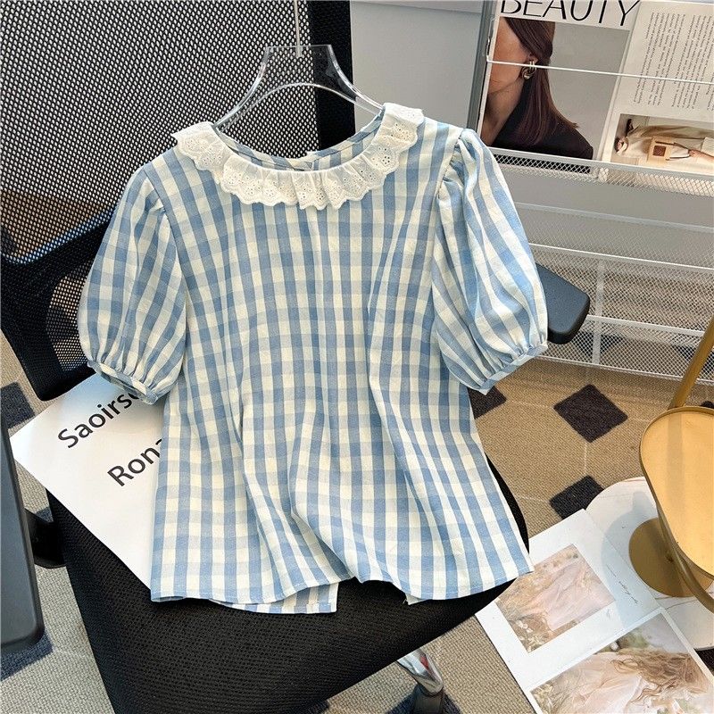 เสื้อยืดแขนสั้นคอโอ ลายสก็อต แ - Summer Clothing Young Women บทวิจารณ์และราคา