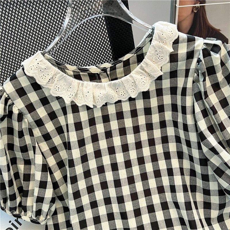 เสื้อยืดแขนสั้นคอโอ ลายสก็อต แ - Summer Clothing Young Women บทวิจารณ์และราคา