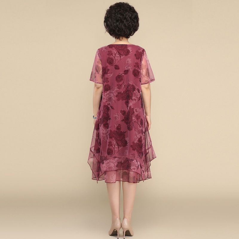 ใหม่ชุดเดรสแขนสั้นคอกลมสำหรับผ - Summer Clothing For 60 Year Old Woman บทวิจารณ์และราคา