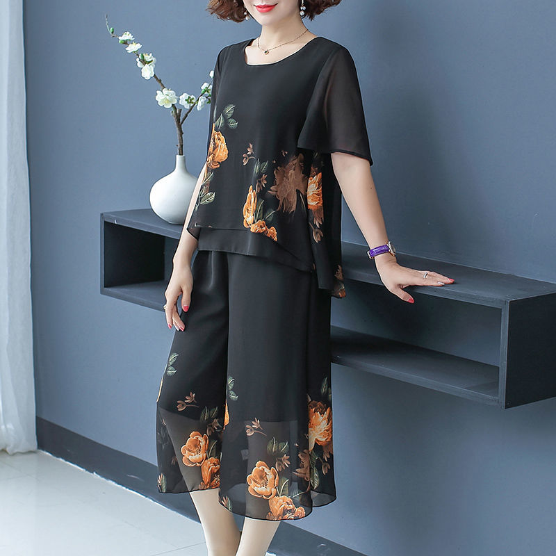แฟชั่นหรูหราดอกไม้พิมพ์ลูกไม้ช - Summer Clothing For 60 Year Old Woman บทวิจารณ์และราคา