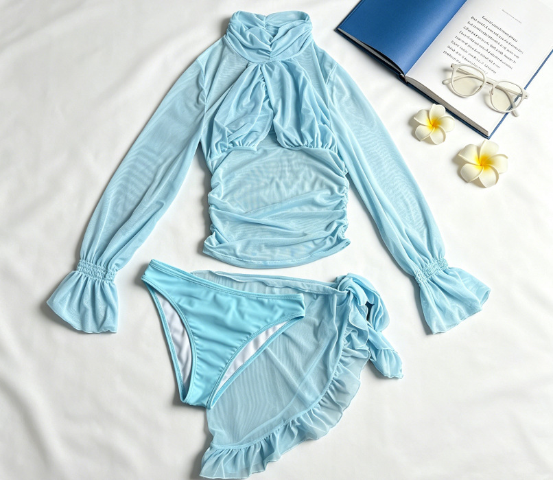 ชุดบิกินี่ 3 ชิ้นแบบทึบพร้อมผ้ - Swim Cover Up Mesh บทวิจารณ์และราคา