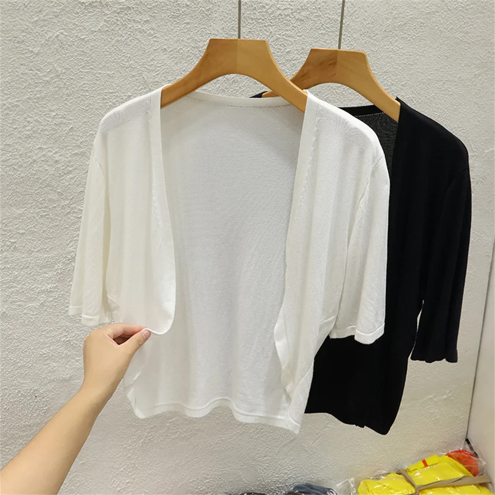 2024สเวตเตอร์คลุมไหล่ผู้หญิงสี - Summer Clothing Yarn บทวิจารณ์และราคา