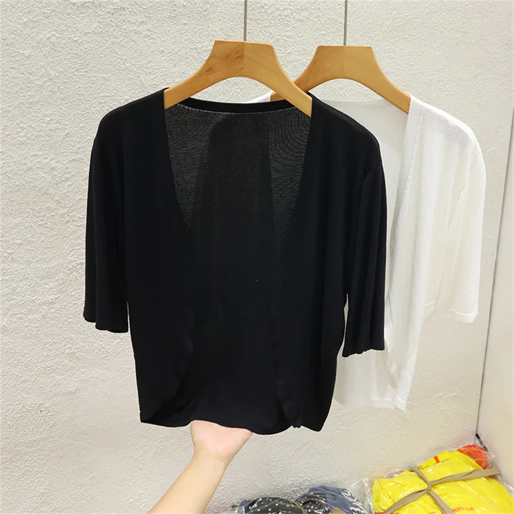 2024สเวตเตอร์คลุมไหล่ผู้หญิงสี - Summer Clothing Yarn บทวิจารณ์และราคา