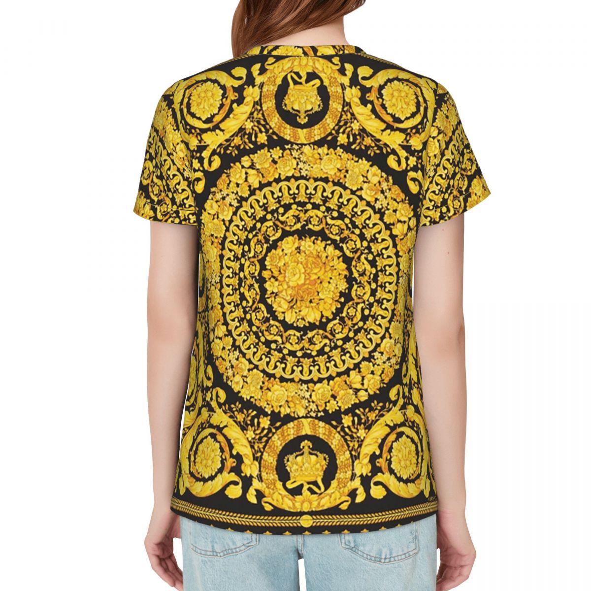 เสื้อยืดลายเหรียญทองตกแต่งสไตล - Summer Clothing For 60 Year Old Woman บทวิจารณ์และราคา