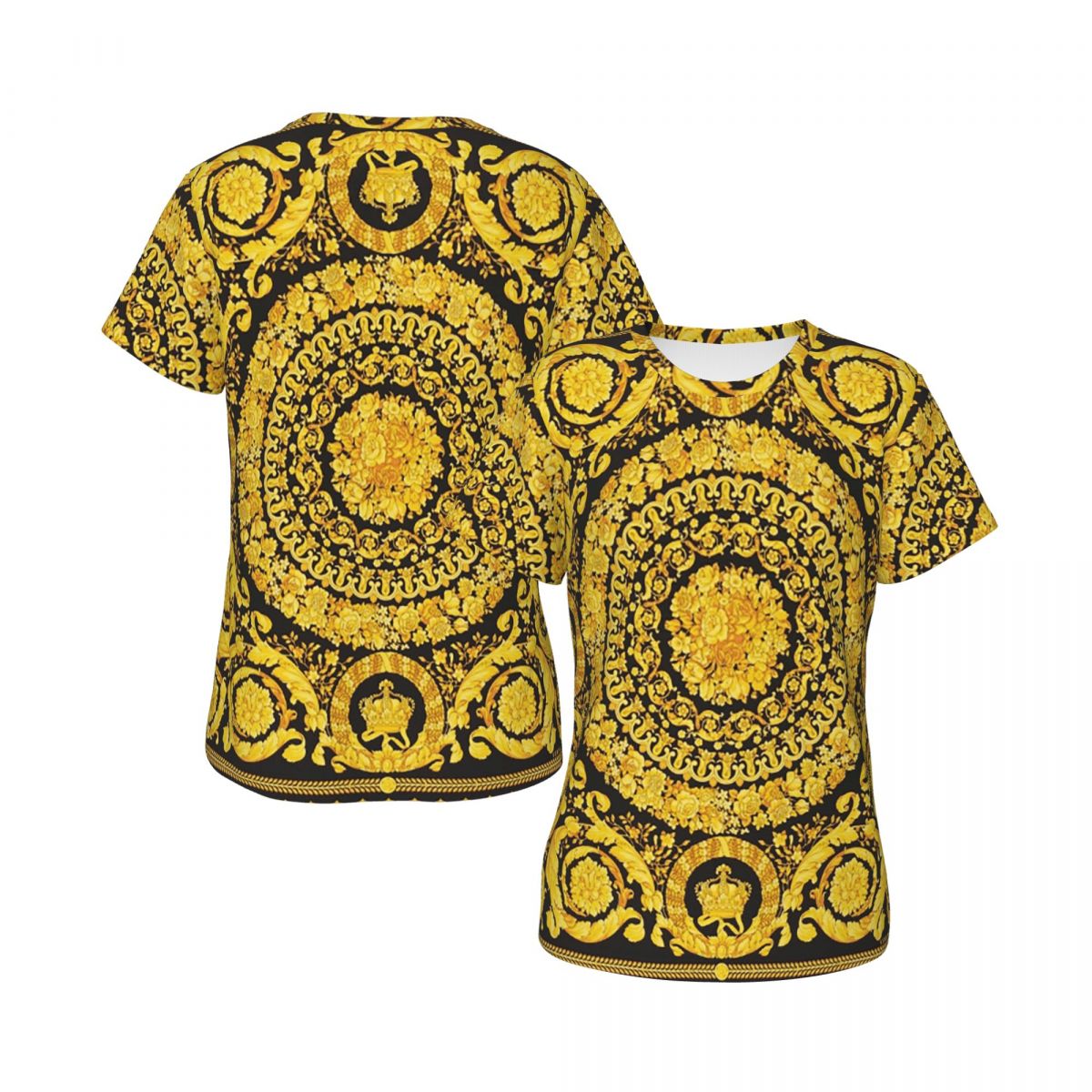 เสื้อยืดลายเหรียญทองตกแต่งสไตล - Summer Clothing For 60 Year Old Woman บทวิจารณ์และราคา