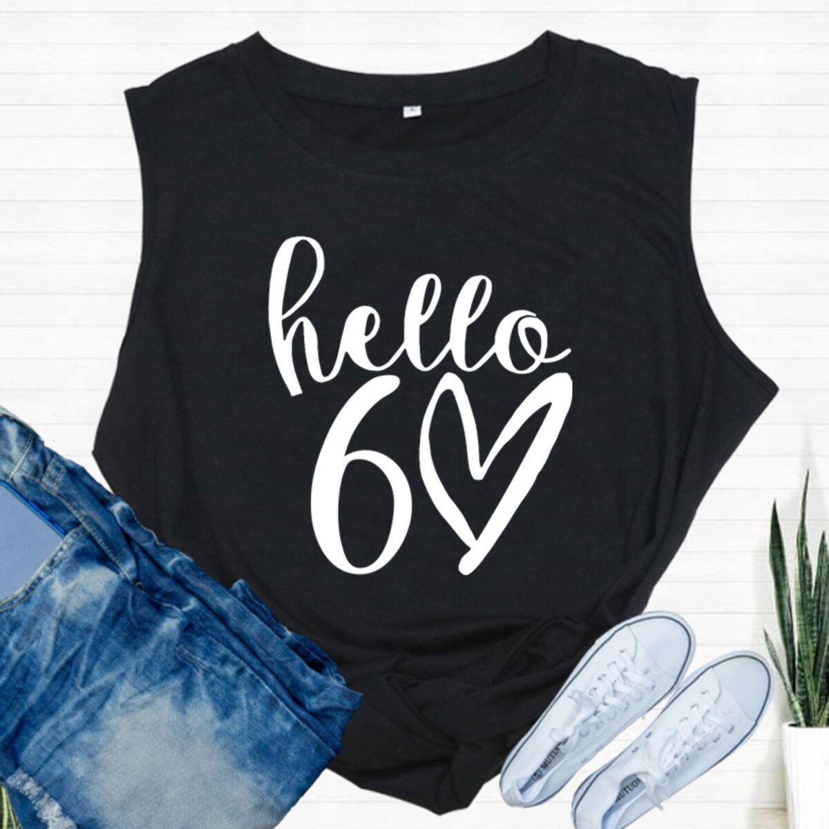 เสื้อกล้ามลายกราฟิก Hello 60 C - Summer Clothing For 60 Year Old Woman บทวิจารณ์และราคา
