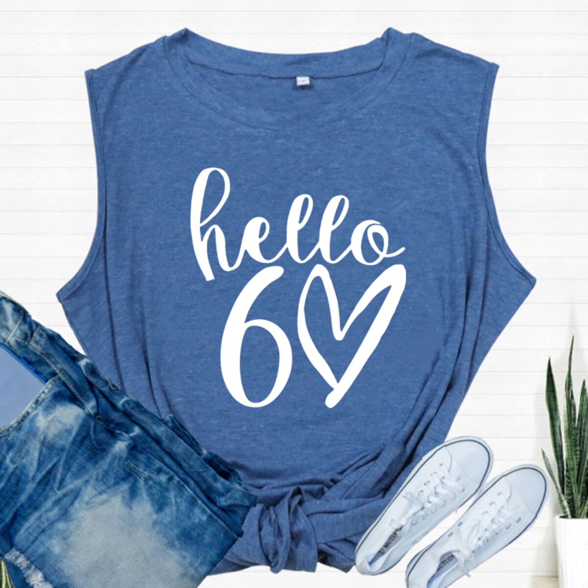 เสื้อกล้ามลายกราฟิก Hello 60 C - Summer Clothing For 60 Year Old Woman บทวิจารณ์และราคา