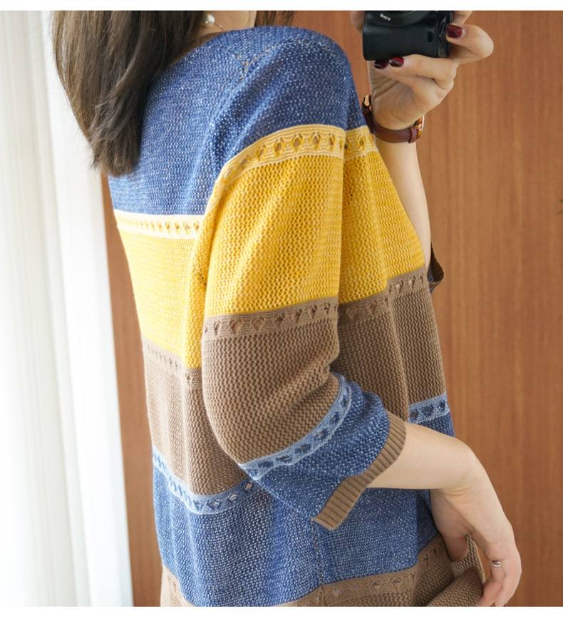เสื้อสเวตเตอร์ผู้หญิง แขน 3/4  - Summer Clothing Yarn บทวิจารณ์และราคา