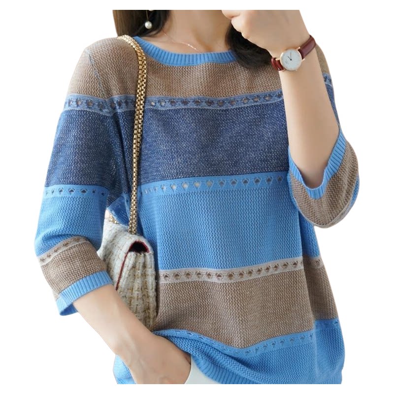 เสื้อสเวตเตอร์ผู้หญิง แขน 3/4  - Summer Clothing Yarn บทวิจารณ์และราคา