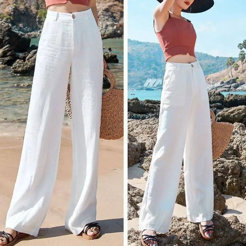 เสื้อผ้าผู้หญิงผ้าลินินเอวสูงข - Summer Clothing For 60 Year Old Woman บทวิจารณ์และราคา