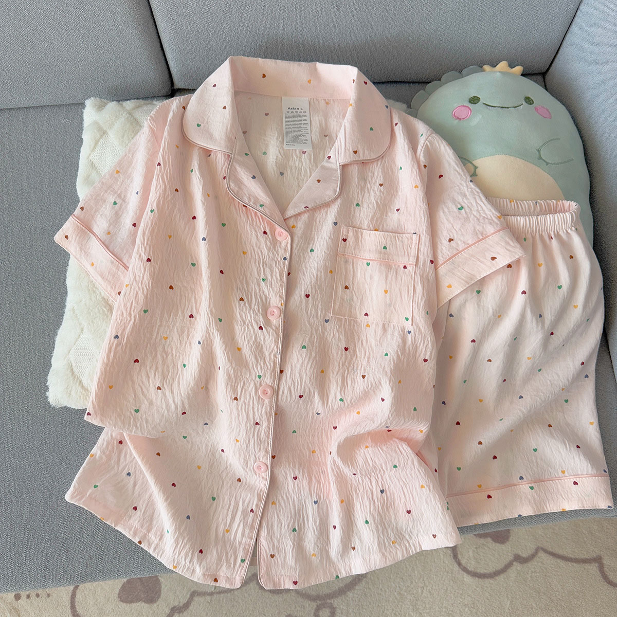 ชุดนอนผ้าฝ้ายลายจุดสำหรับผู้หญ - Summer Clothing Cheap บทวิจารณ์และราคา