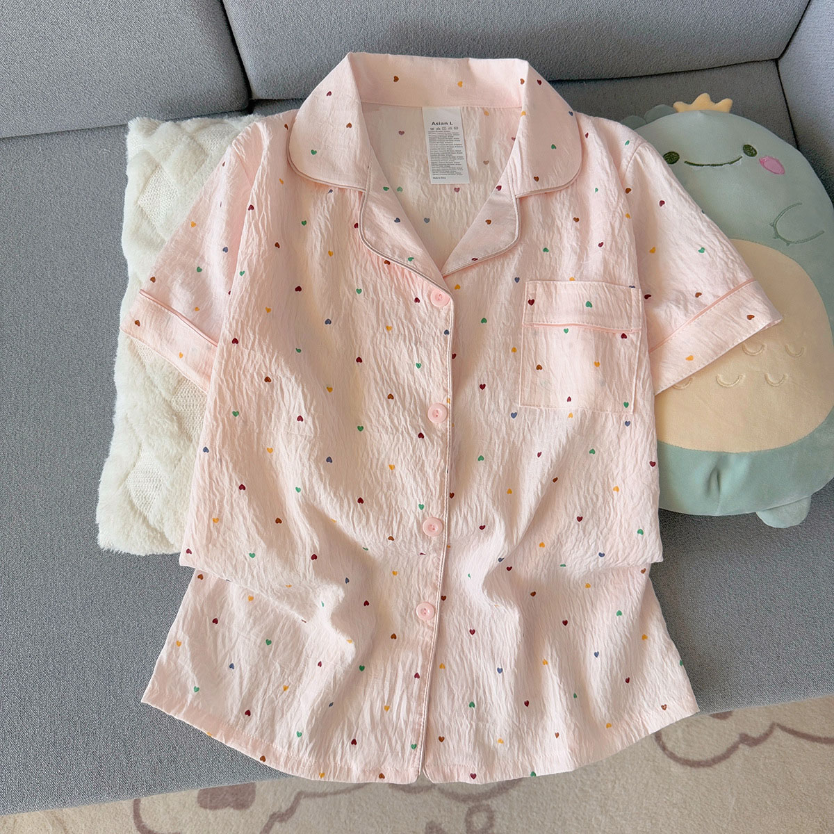 ชุดนอนผ้าฝ้ายลายจุดสำหรับผู้หญ - Summer Clothing Cheap บทวิจารณ์และราคา