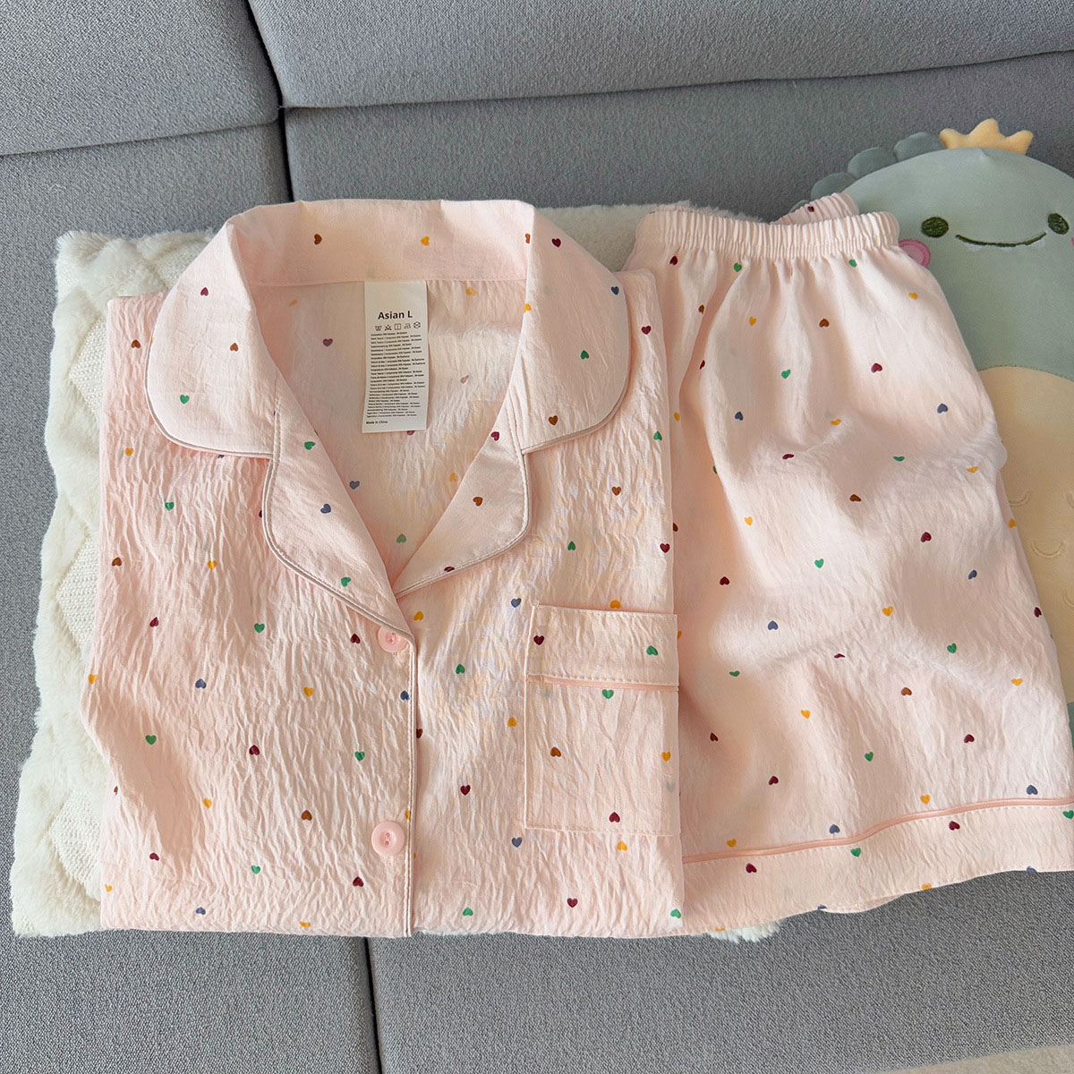 ชุดนอนผ้าฝ้ายลายจุดสำหรับผู้หญ - Summer Clothing Cheap บทวิจารณ์และราคา