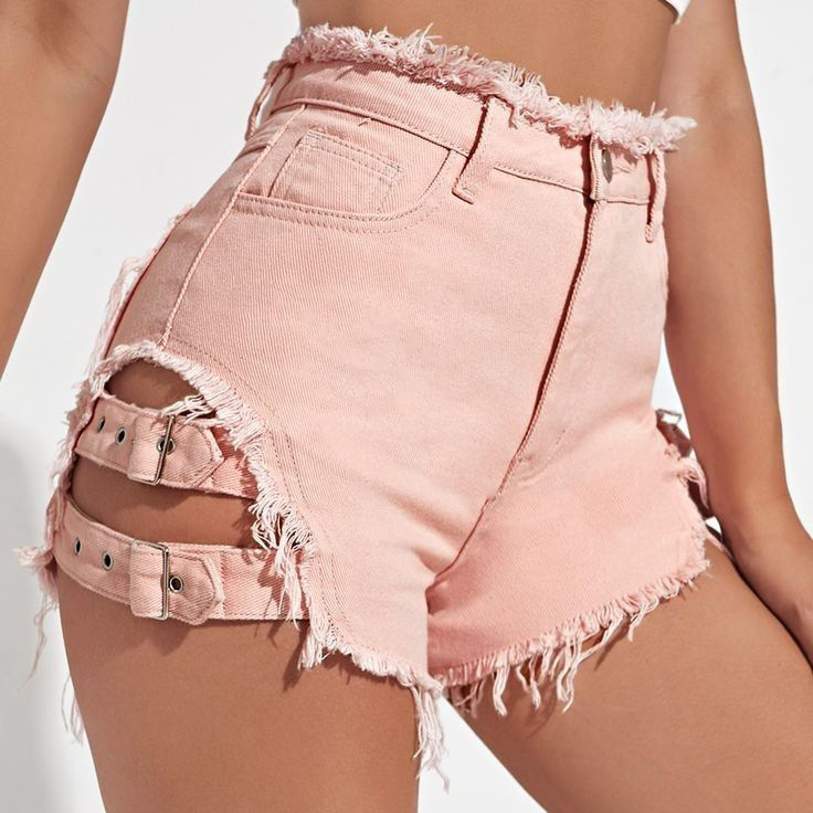 กางเกงยีนส์ขาสั้นเอวสูงสำหรับผ - Summer Clothing Cheap บทวิจารณ์และราคา