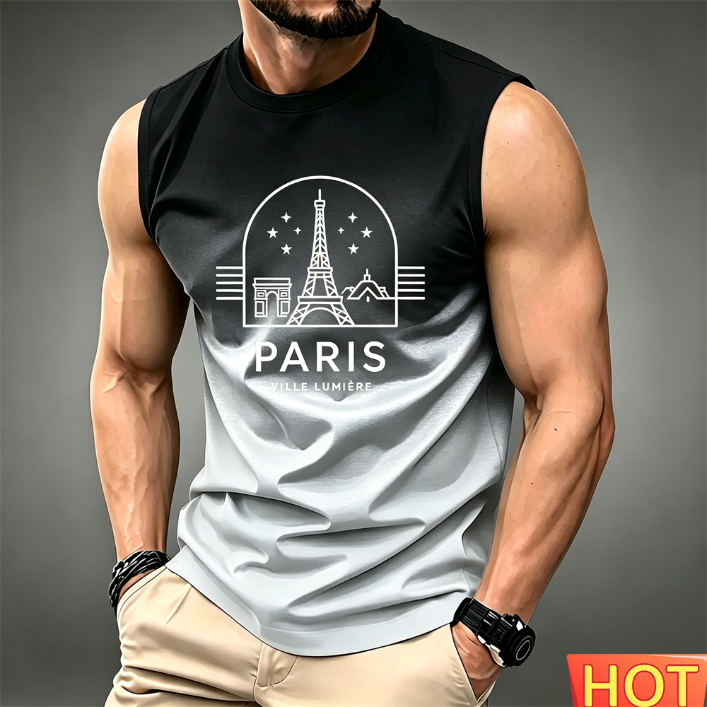 เสื้อยืดแขนกุดไล่เฉดสีสำหรับผู - Summer Clothing In Paris บทวิจารณ์และราคา