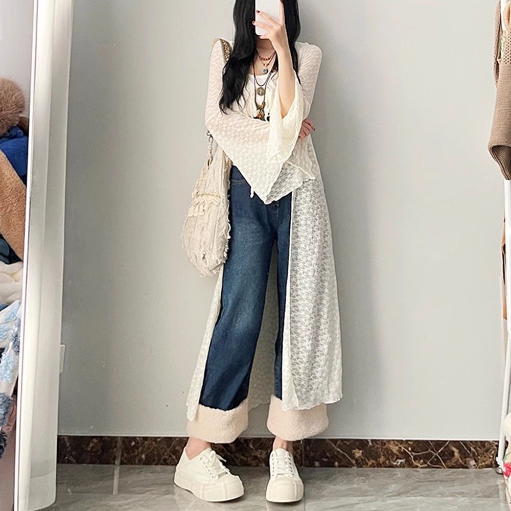 เสื้อคลุมคาร์ดิแกนลูกไม้โอเวอร - Summer Clothing Yarn บทวิจารณ์และราคา