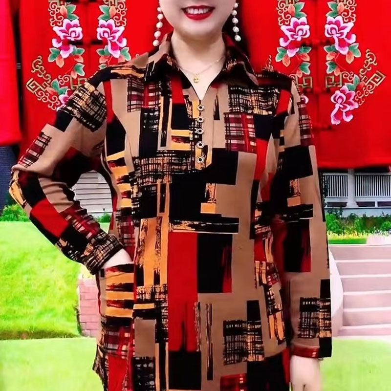 เสื้อเบลาส์ทรงหลวมแขนยาวมีกระเ - Summer Clothing For 60 Year Old Woman บทวิจารณ์และราคา