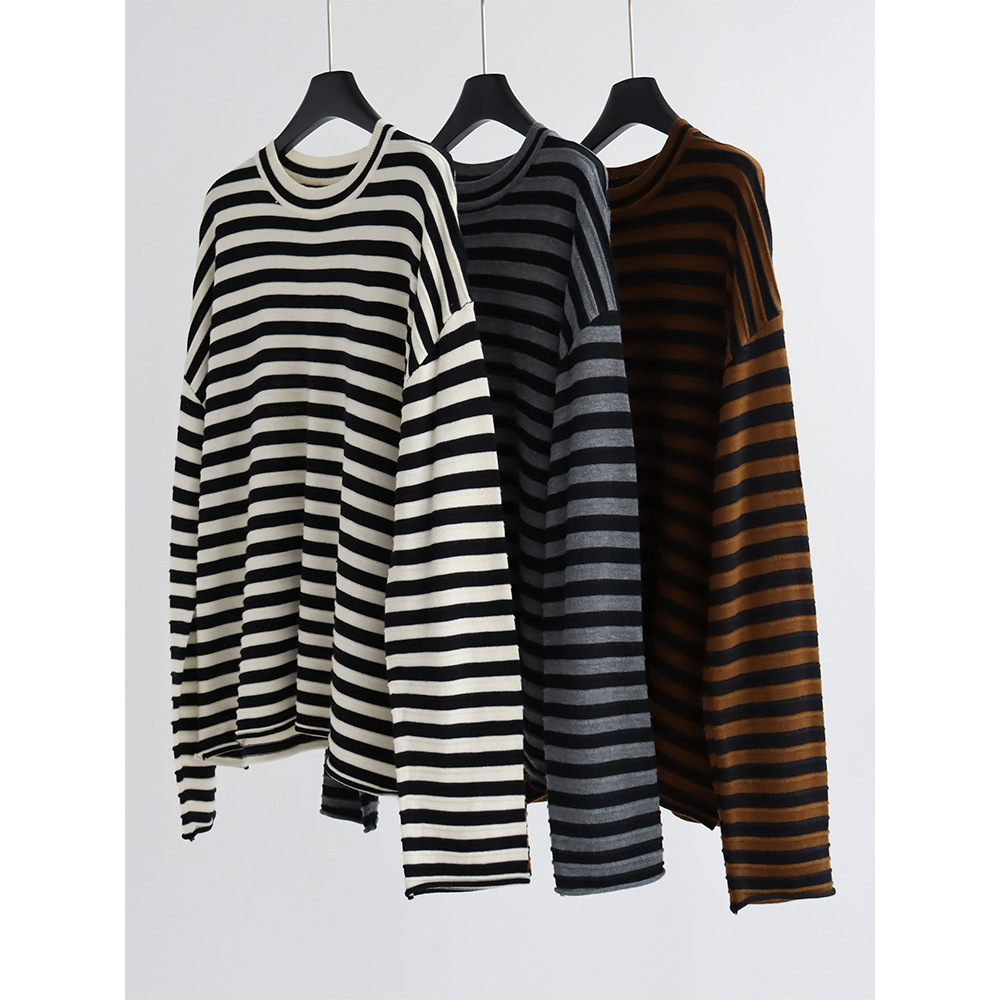 เสื้อสเวตเตอร์ถักลายทางคอวี ผ้ - Summer Clothing Yarn บทวิจารณ์และราคา