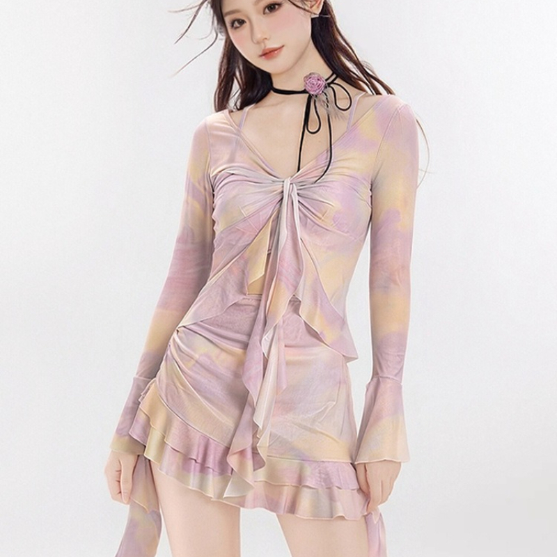 ชุดบิกินี่ 4 ชิ้นสำหรับผู้หญิง - Swim Cover Up Mesh บทวิจารณ์และราคา